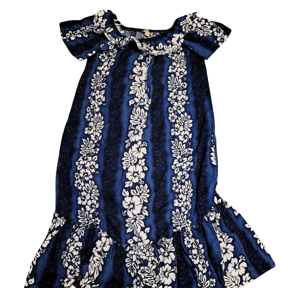 Floral Blue and White Dress